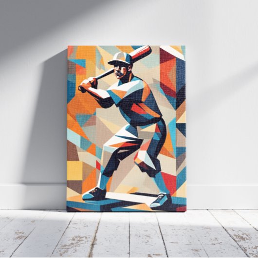 野球選手キュービズムのキャンバス印刷 キャンバスプリント