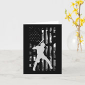 野球選手ギフト十代の男の子米国国旗 カード (黄色い花)