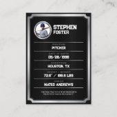 野球選手クラシック用の野球トレーディングカード コーリングカード (裏面)