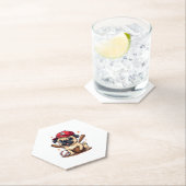 野球選手コーチパグ犬の恋人パグ母 ペーパーコースター (インサイチュ)