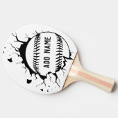 野球選手コーチ – はっきりしたモダンスケッチ 卓球ラケット (横)