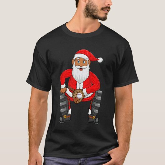 野球選手サンタクリスマスパジャマ野球C Tシャツ (正面)