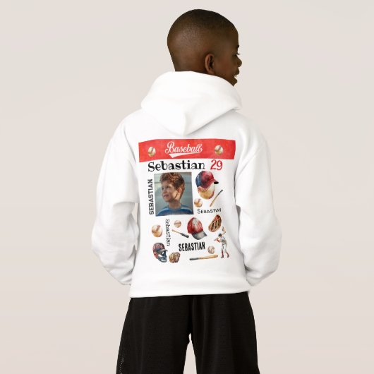 野球選手ソフトボーパーソナライズされたルの写真と名前 (裏面フル)