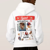 野球選手ソフトボーパーソナライズされたルの写真と名前 (裏面)