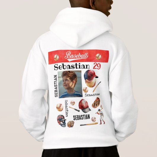 野球選手ソフトボーパーソナライズされたルの写真と名前 (裏面)