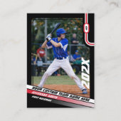 野球選手トレーディングカーカスタムド赤ギフト コーリングカード (正面)