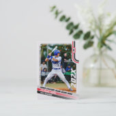 野球選手トレーディングカーカスタムド赤グレー コーリングカード (スタンド正面)