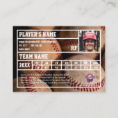 野球選手トレーディングカードお土産 コーリングカード (裏面)