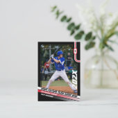 野球選手トレーディングカード カスタム 赤色 ギフト コーリングカード (スタンド正面)