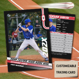 野球選手トレーディングカード カスタム 赤色 ギフト コーリングカード