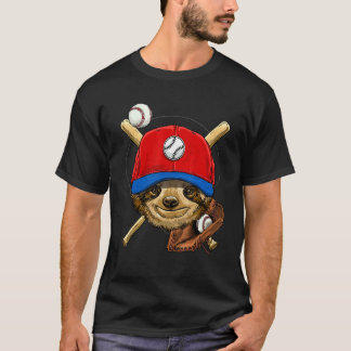 野球選手ナマケモノ 投手 キャッチャー 野球チーム Tシャツ