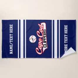 野球選手ナンバーチームクラブロゴカスタム ビーチタオル