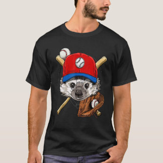野球選手ハリネズミ投手捕手野球 Tシャツ