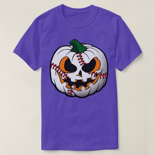 野球選手ハロウィーンPa用ハロウィーンパンプキン Tシャツ (デザイン正面)