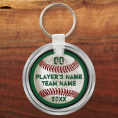 野球選手パーソナライズされたへのグリーン汚い贈り物 キーホルダー (正面)