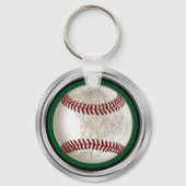 野球選手パーソナライズされたへのグリーン汚い贈り物 キーホルダー (裏面)