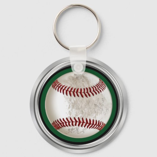 野球選手パーソナライズされたへのグリーン汚い贈り物 キーホルダー (裏面)