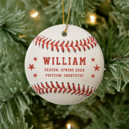 野球選手パーソナライズされた名キッズクリスマス セラミックオーナメント