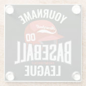 野球選手パーソナライズされた名チームチャンクラブ ガラスコースター (裏面)