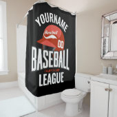 野球選手パーソナライズされた名チームチャンクラブ シャワーカーテン (インサイチュ)
