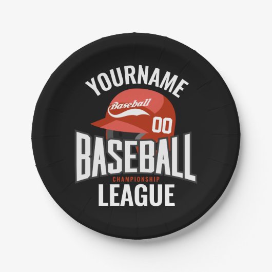 野球選手パーソナライズされた名チームチャンクラブ ペーパープレート (正面)