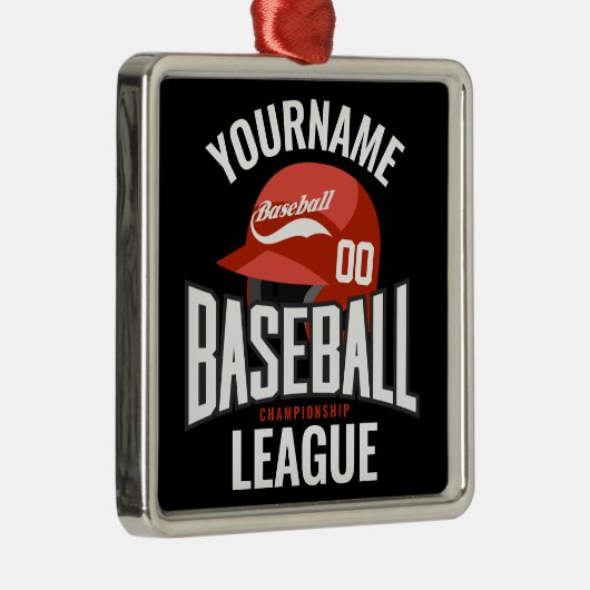 野球選手パーソナライズされた名チームチャンクラブ メタルオーナメント (右)