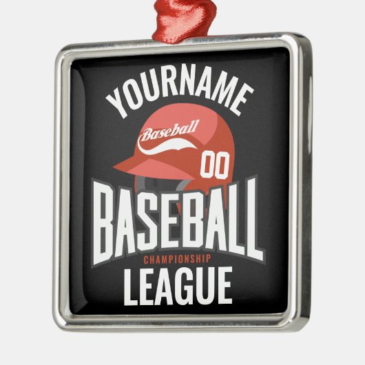 野球選手パーソナライズされた名チームチャンクラブ メタルオーナメント (左)