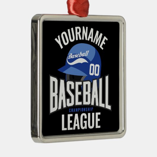 野球選手パーソナライズされた名チームチャンクラブ メタルオーナメント (右)