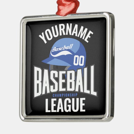野球選手パーソナライズされた名チームチャンクラブ メタルオーナメント (左)