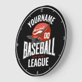 野球選手パーソナライズされた名チームチャンクラブ ラージ壁時計 (傾斜)