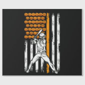 野球選手ファンギフトスケルトンのハロウィーン ラッピングペーパー (フラット)