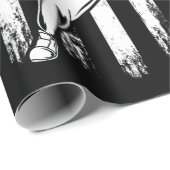 野球選手ファンギフトスケルトンのハロウィーン ラッピングペーパー (ロールコーナー)