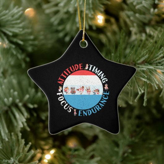 野球選手マインドセット – 赤白青 セラミックオーナメント (ツリー)