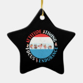 野球選手マインドセット – 赤白青 セラミックオーナメント (裏面)