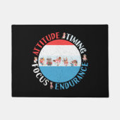 野球選手マインドセット – 赤白青 ドアマット (正面)