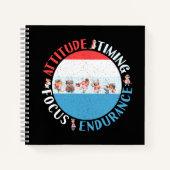 野球選手マインドセット – 赤白青 ノートブック (正面)