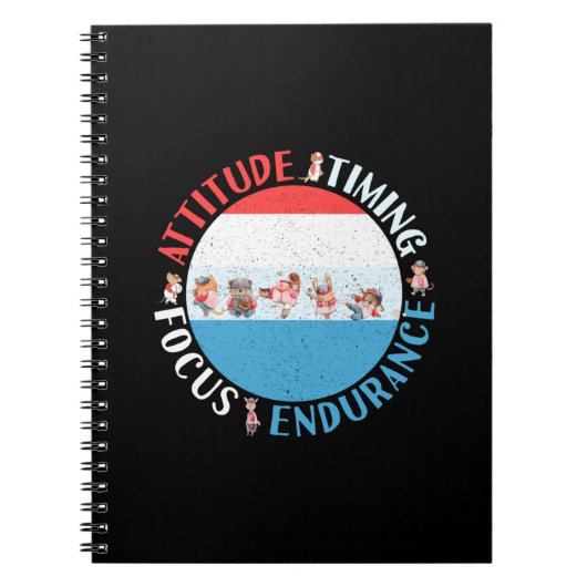 野球選手マインドセット – 赤白青 ノートブック (正面)