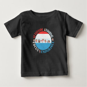 野球選手マインドセット – 赤白青 ベビーTシャツ