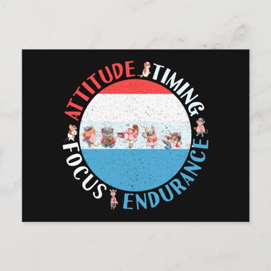 野球選手マインドセット – 赤白青 ポストカード (正面)