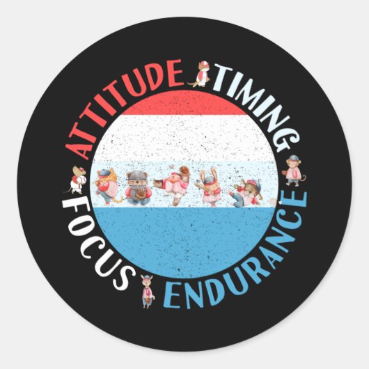 野球選手マインドセット – 赤白青 ラウンドシール (正面)