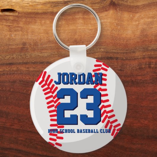 野球選手番号学校スポーツチーム キーホルダー (正面)
