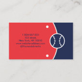 野球選手野球コーチインストラクター 名刺 (裏面)