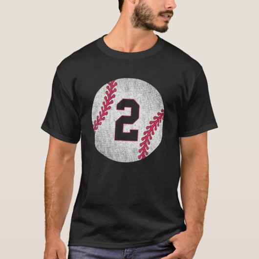 野球選手2位バースデーベースボールジャージー2年 Tシャツ (正面)