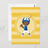 野球選手 - アフリカ系アメリカ人の少年 ポストカード (正面/裏面)