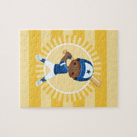 野球選手 – アフリカ系アメリカ人男の子 ジグソーパズル (横)