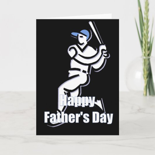 野球選手 ハッピー father's day グリーティングカード (正面)