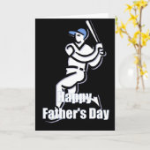 野球選手 ハッピー father's day グリーティングカード (黄色い花)