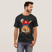 野球選手 リス 投手 キャッチャー 野球 Tシャツ (正面フル)