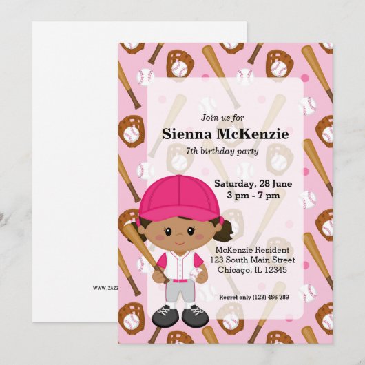 野球選手 招待状 (正面/裏面)