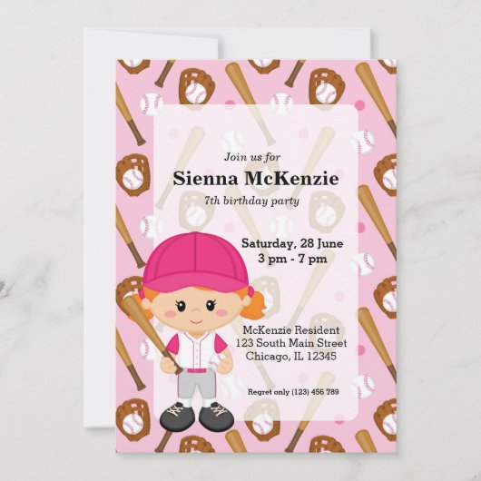 野球選手 招待状 (正面)